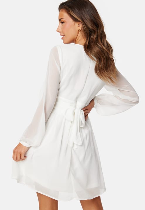 Bubbleroom Occasion Tie Back L/S Chiffon Dress
