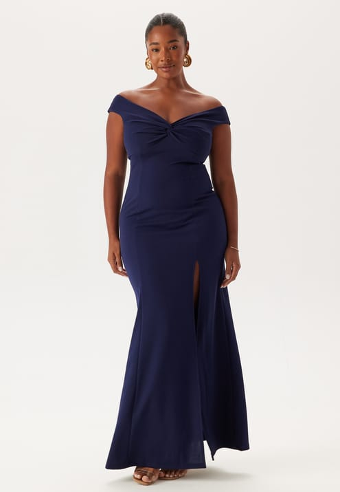Bubbleroom Occasion Twist Off Shoulder Gown
