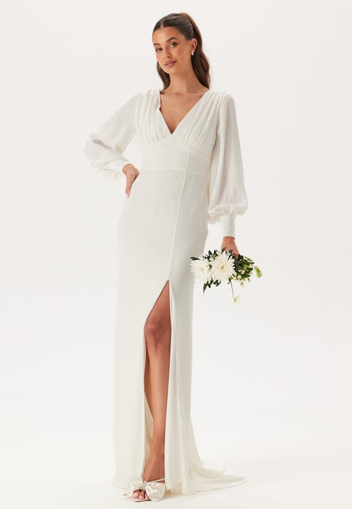 Bubbleroom Occasion Waterfall Back Satin Wedding Gown
