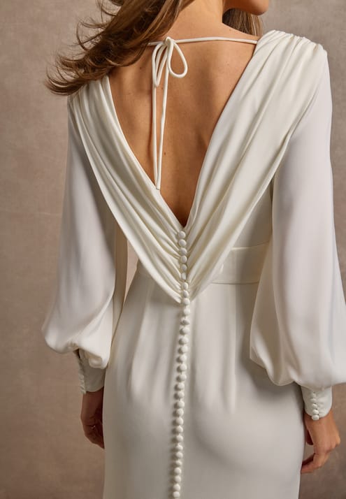 Bubbleroom Occasion Waterfall Back Satin Wedding Gown