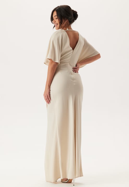Bubbleroom Occasion Wrap Satin Gown