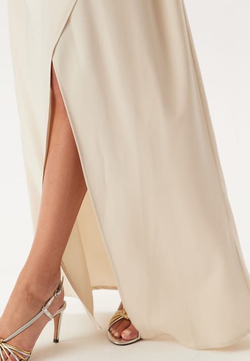 Bubbleroom Occasion Wrap Satin Gown