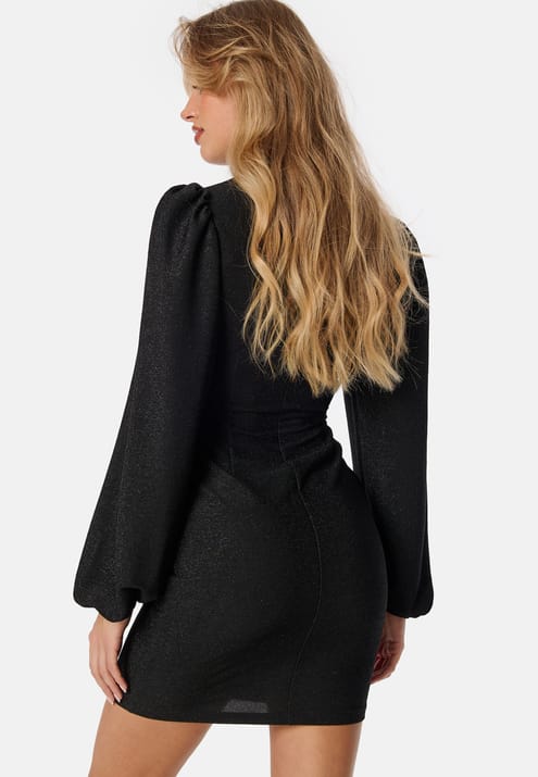 BUBBLEROOM Puff Sleeve Sparkling Dress