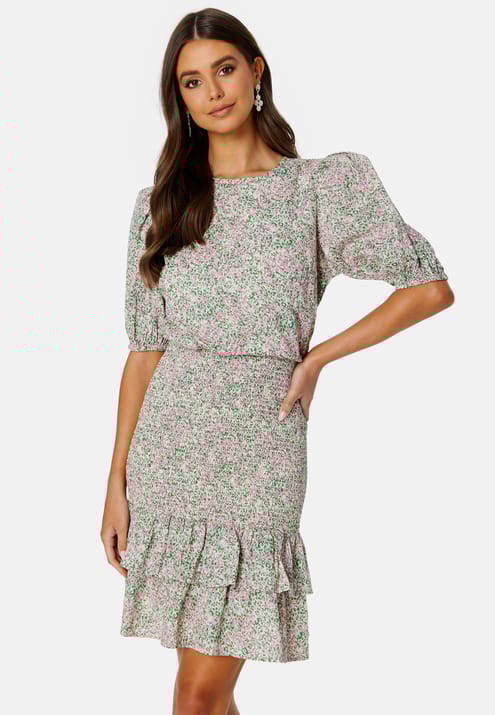 BUBBLEROOM Summer Luxe Patterned Smock Dress