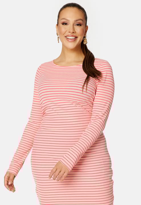 BUBBLEROOM Vendela drapy striped dress