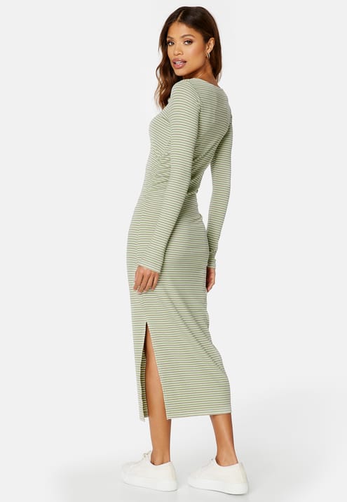 BUBBLEROOM Vendela drapy striped dress