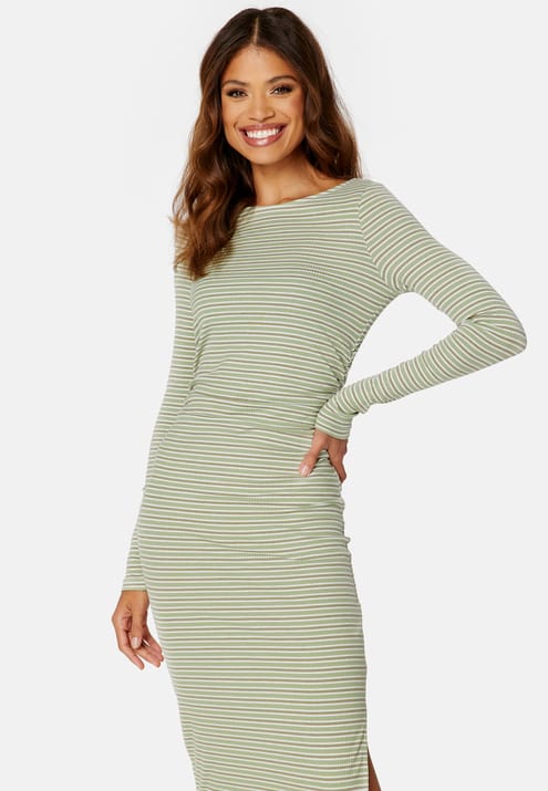 BUBBLEROOM Vendela drapy striped dress