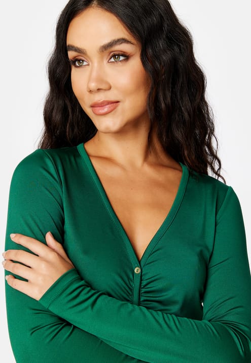 BUBBLEROOM Zaria ruched button top