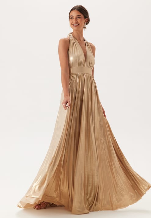 Goddiva Deep V Neck Metallic