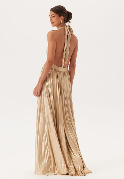 Goddiva Deep V Neck Metallic