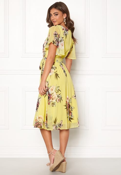 Goddiva Flutter Floral Midi Dress