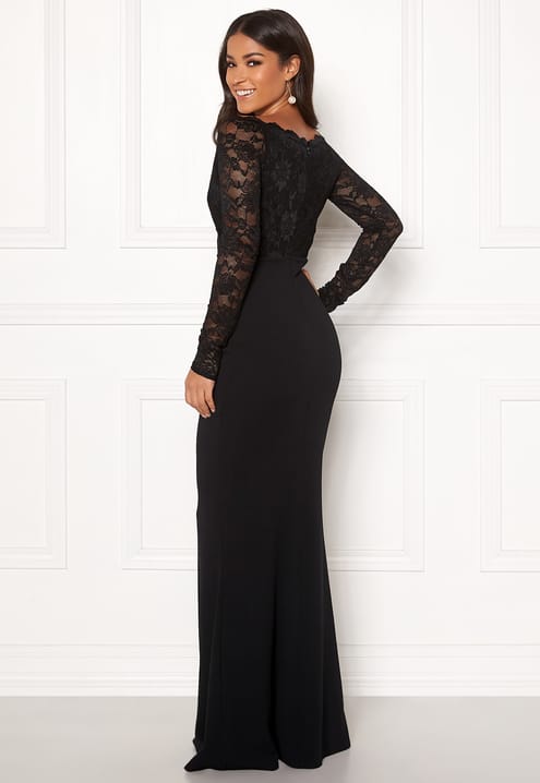 Goddiva Lace Trim Maxi Dress