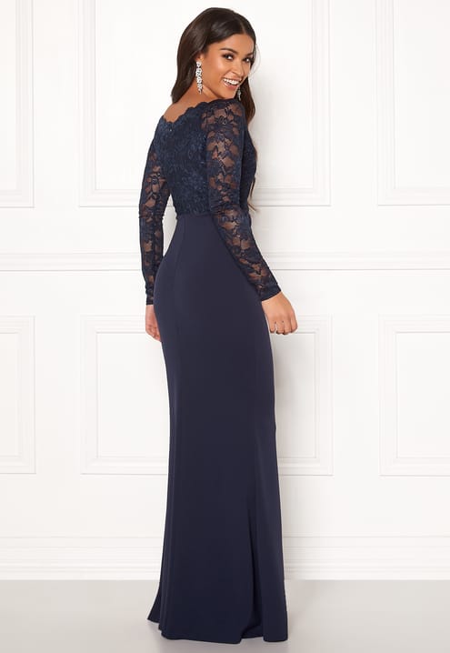 Goddiva Lace Trim Maxi Dress