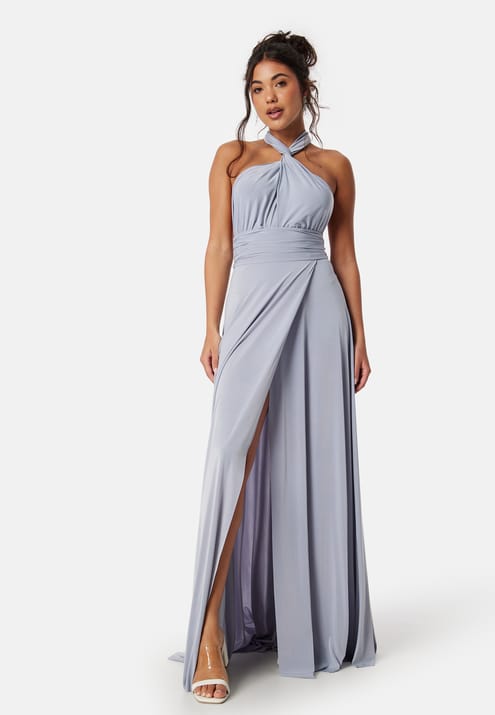 Goddiva Multi Tie Maxi Dress Split