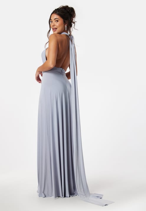 Goddiva Multi Tie Maxi Dress Split