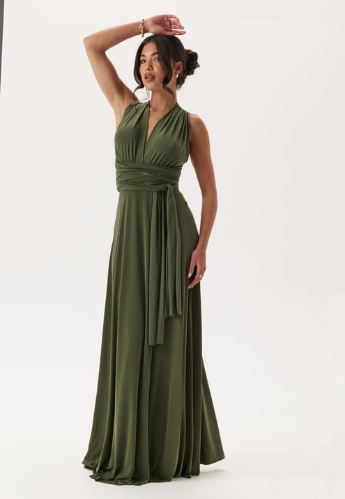 Goddiva Multi Tie Maxi Dress Split