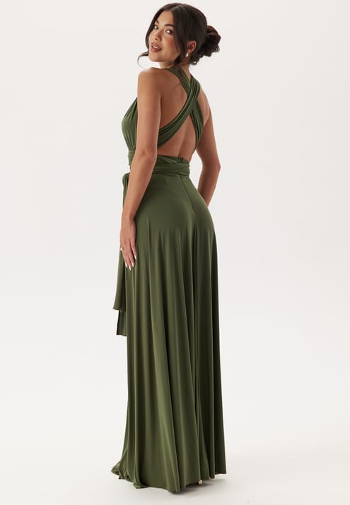 Goddiva Multi Tie Maxi Dress Split