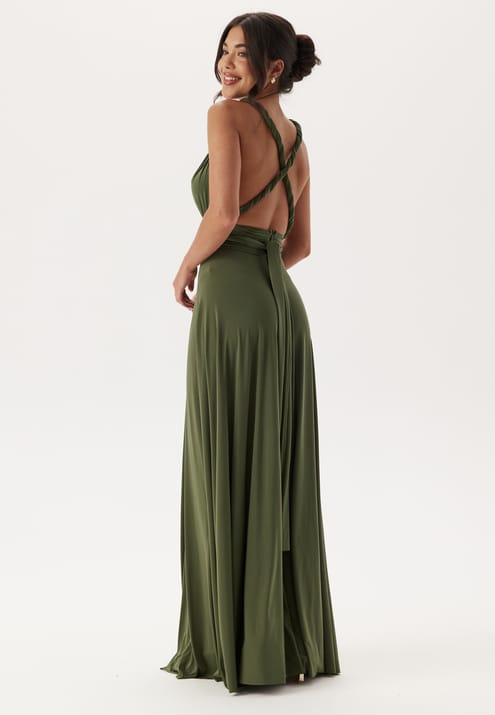 Goddiva Multi Tie Maxi Dress Split