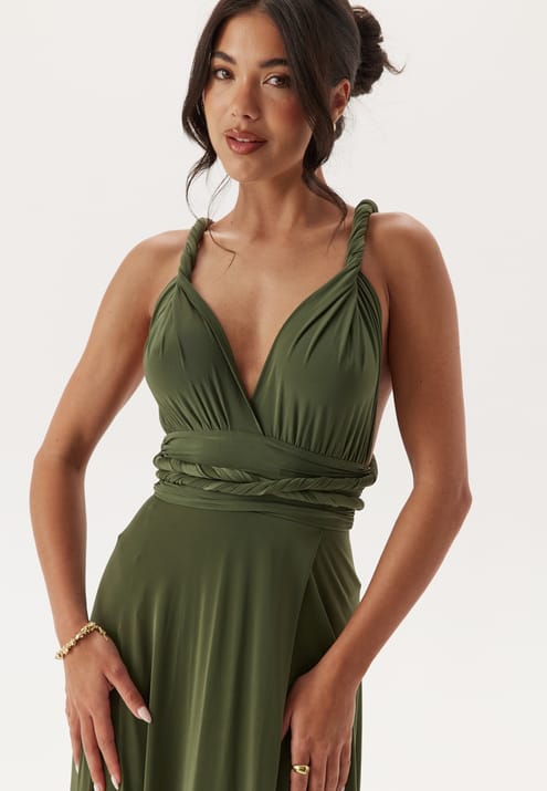 Goddiva Multi Tie Maxi Dress Split