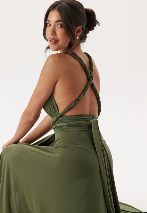 Goddiva Multi Tie Maxi Dress Split