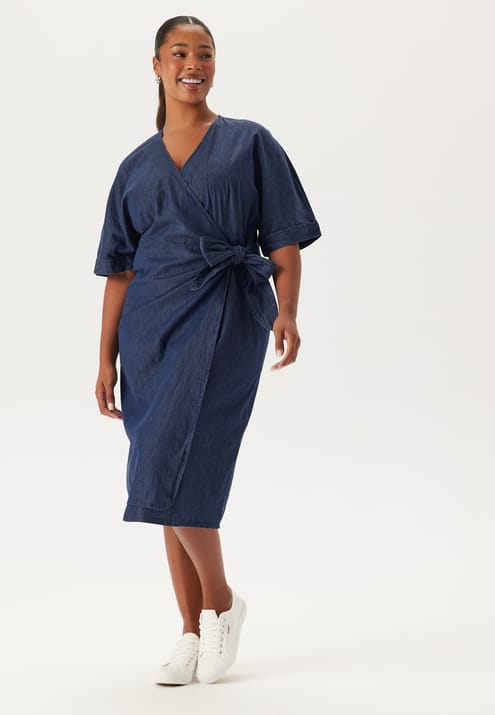 Happy Holly Denim Wrap Dress