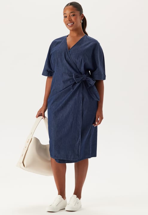 Happy Holly Denim Wrap Dress