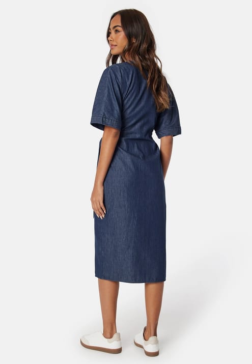 Happy Holly Denim Wrap Dress