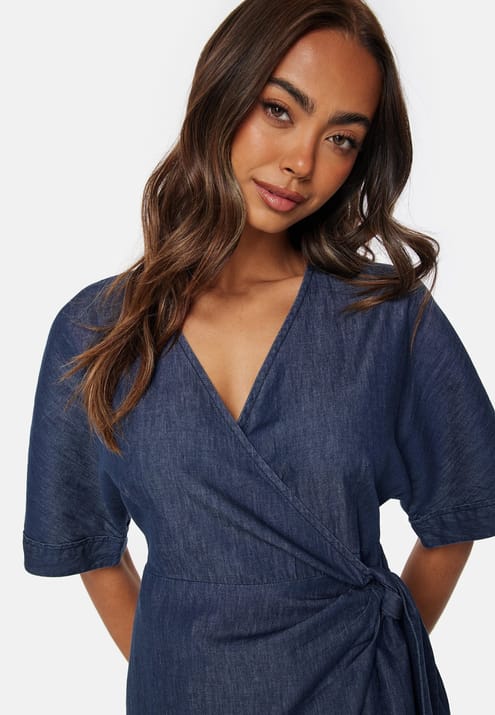Happy Holly Denim Wrap Dress
