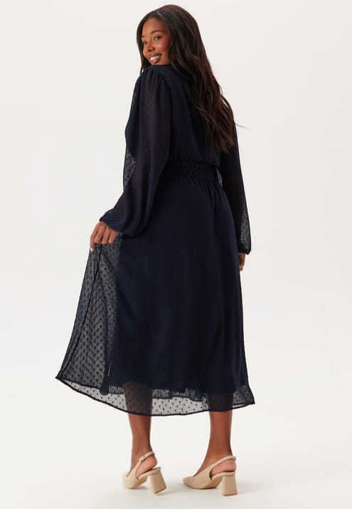 Happy Holly Dobby Dot Smock Midi Dress