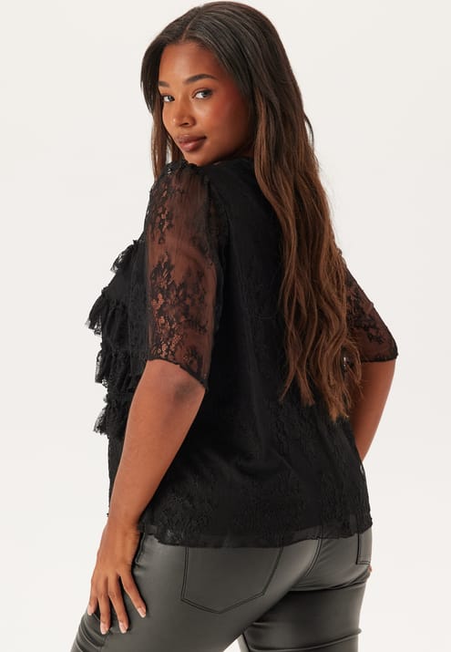Happy Holly Frill Detail Wide Sleeve Blouse
