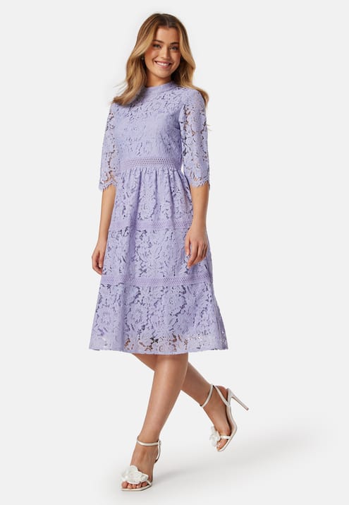 Happy Holly High Neck Lace Dress