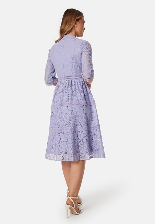 Happy Holly High Neck Lace Dress