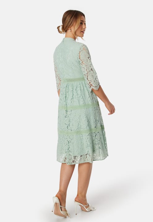 Happy Holly High Neck Lace Dress