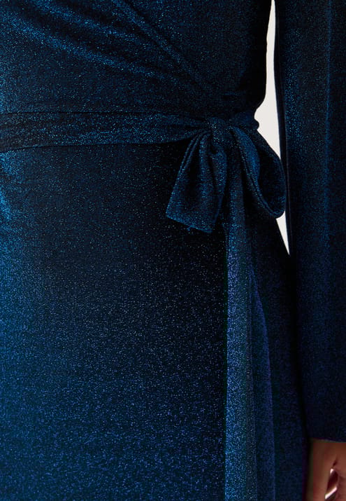 Happy Holly Sparkling Midi Wrap Dress