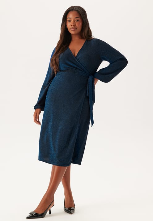Happy Holly Sparkling Midi Wrap Dress