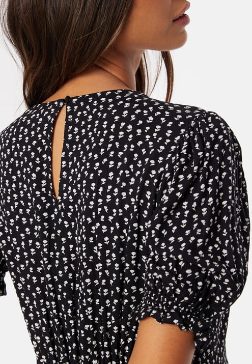 Happy Holly Puff Sleeve Viscose Midi Dress