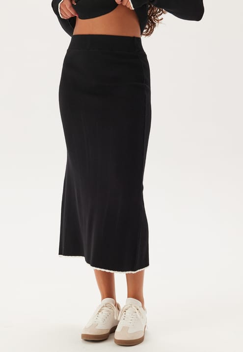 Happy Holly Viscose Contrast Knitted Skirt