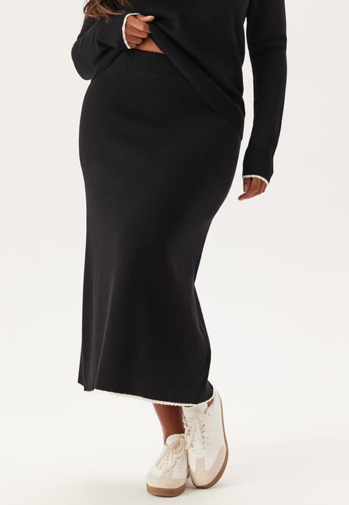 Happy Holly Viscose Contrast Knitted Skirt