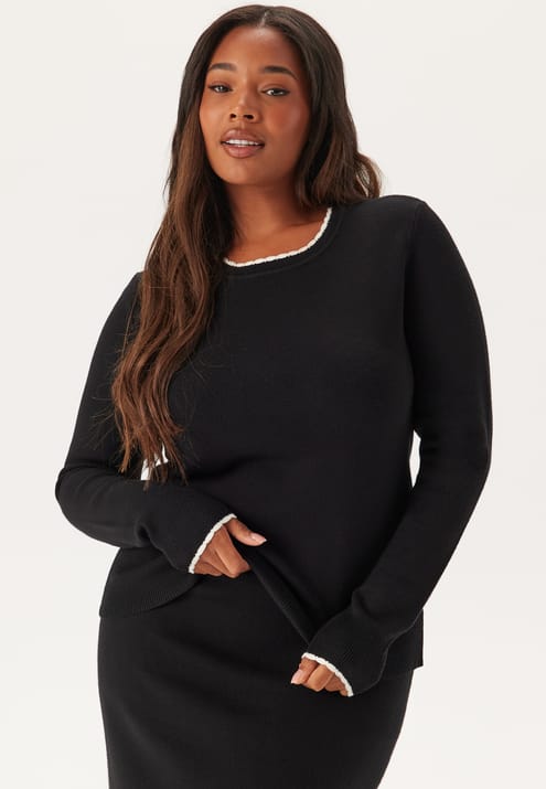 Happy Holly Viscose Contrast Knitted Sweater