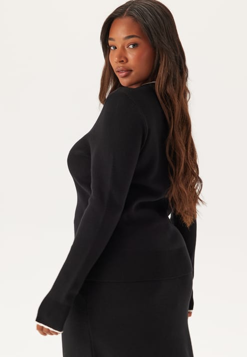 Happy Holly Viscose Contrast Knitted Sweater