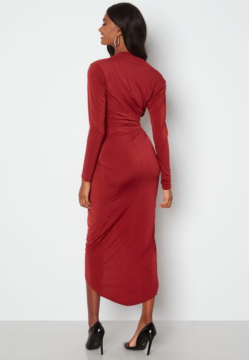 John Zack Long Sleeve Rouch Dress
