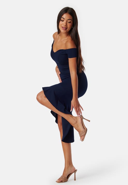 John Zack Off Shoulder High Dress
