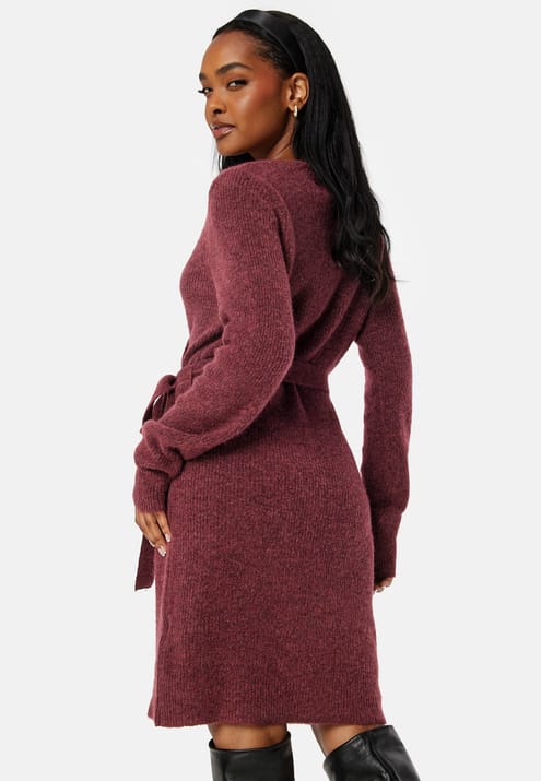 Pieces Ellen LS Wrap Knit Dress
