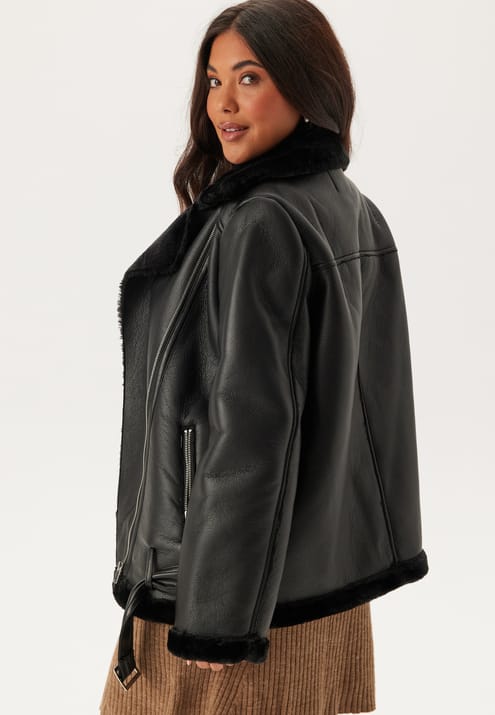 Pieces Pcnora Aviator Pu Jacket