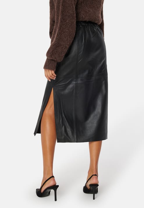SELECTED FEMME Fianna HW Midi Leather Skirt