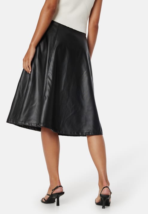 VILA Brown HW Coated Skirt