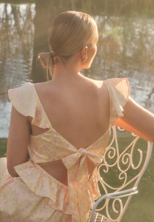 Andrea Norrman X Bubbleroom Andrea Tie Back Maxi Dress