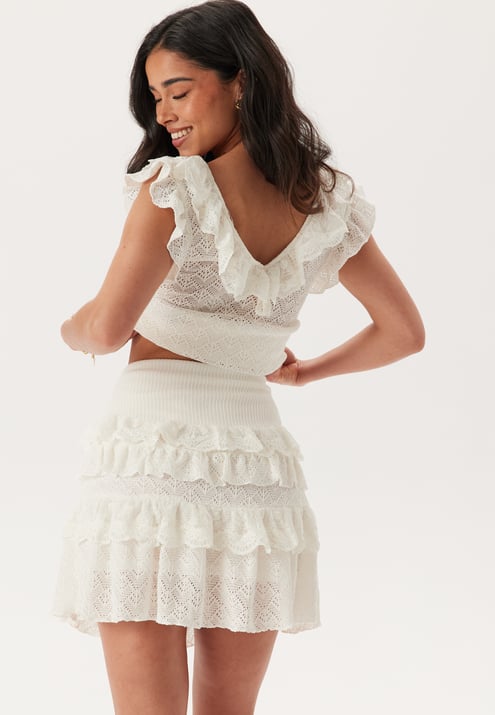 Andrea Norrman X Bubbleroom Knitted Frill Mini Skirt