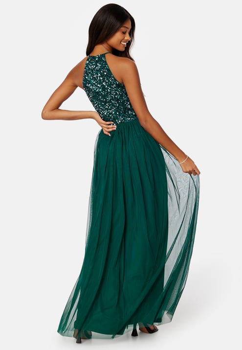 AngelEye High Neck Sequin Maxi Dress