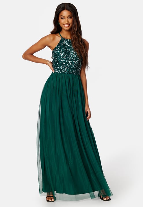 AngelEye High Neck Sequin Maxi Dress